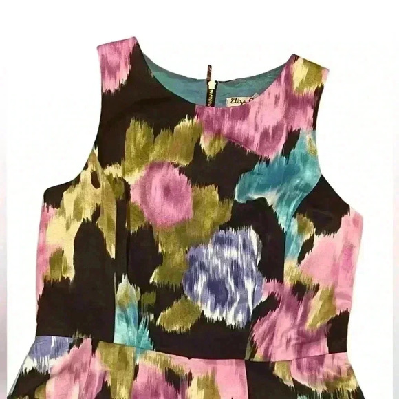 Eliza J Black and Purple Floral A-Line Dress - Picture 6 of 8